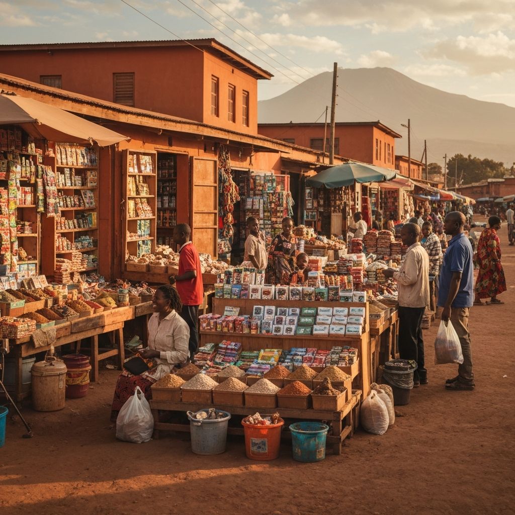 Vibrant marketplace in Arusha, Tanzania